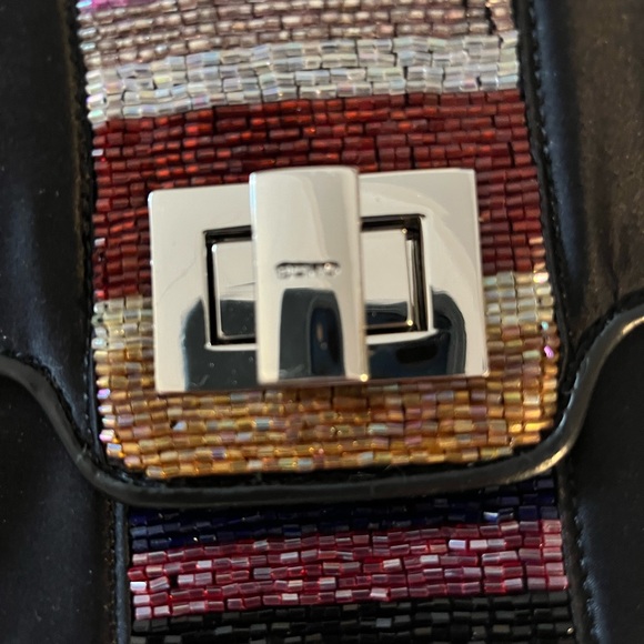 Echo black satin with multi colour sparkly little bag - Picture 3 of 11